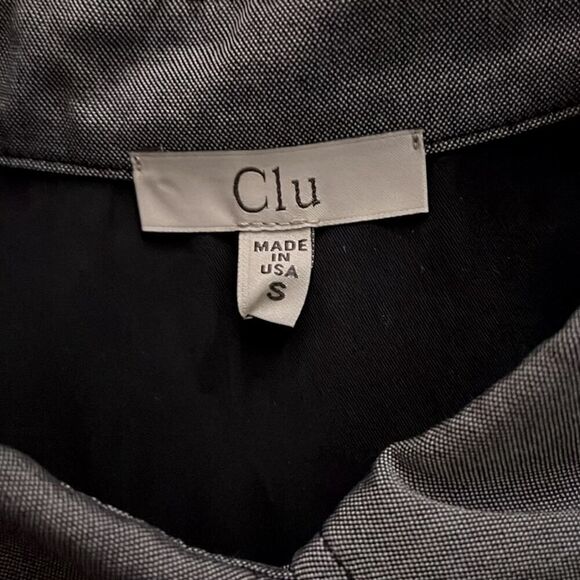 Clu denim long sleeve button down shirt w silk ruffle hem NWOT S - Picture 8 of 9